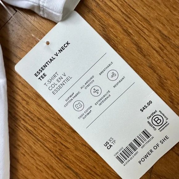 Brand new athelta xs tee white  with tags - Picture 2 of 6